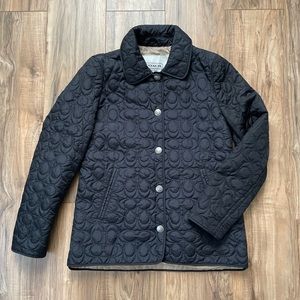 Coach Black Quilted Jacket || Sz Small